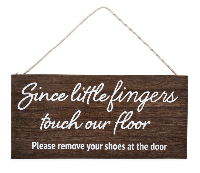 Pulse Brands Since Little Fingers Touch Our Floor Please Remove Your Shoes At The Door - Shoes Off Sign - No Shoes Sign - Remove Shoes Sign - Please Remove Your Shoes Sign - Image 1